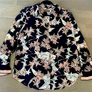Mint Velvet, chiffon blouse. Star print. Size medium.